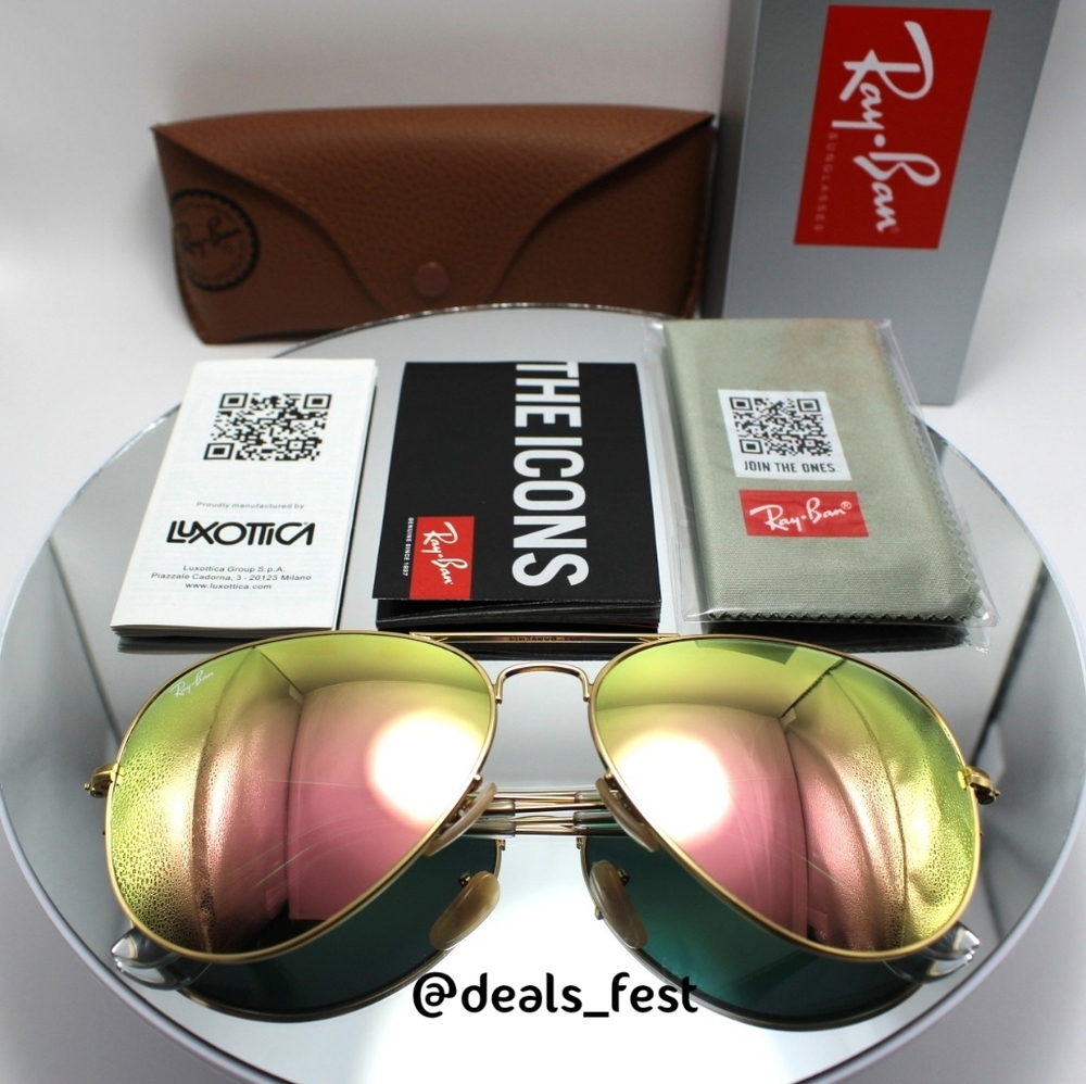 Model Display Ray-Ban Aviator Copper Pink Mirror RB3025 - Picture 15 of 17